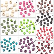 Perles Cubes en Bois 8mm - Lot de 40 pcs