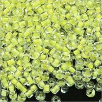 Perles de Rocailles en Verre 2mm Transparent Centre Ecru 