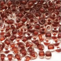 Perles de Rocailles en Verre 4mm Transparent Centre Marron