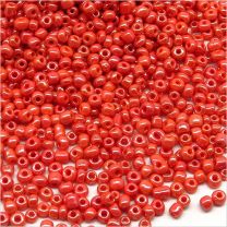 Perles de Rocailles en Verre Opaque 2mm Rouge-orange