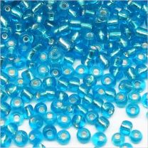 Perles de Rocailles en verre 2mm Trou Argenté Bleu Turquoise