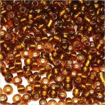Perles de Rocailles en verre 2mm Trou Argenté Marron foncé