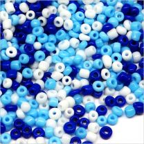 Perles de Rocailles en Verre Opaque 2mm Mélange Bleu