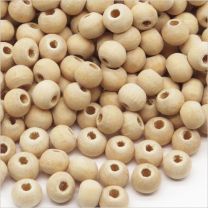 perles en Bois Brut 6mm - Lot de 100 pcs