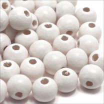Perles en bois 8mm Blanc
