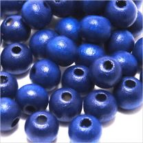 Perles en Bois 8mm Bleu