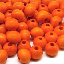 Perles en Bois 8mm Orange