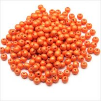 Perles en Bois d'érable 8mm Orange nacrée