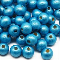 Perles en Bois 8mm Turquoise 