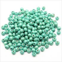 Perles en Bois 8mm Turquoise Pastel finition nacrée - Lot de 100 pcs