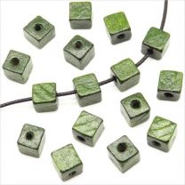 Perles Cubes en Bois 8mm Beige