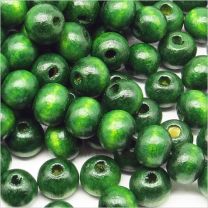 Perles en Bois 8mm Vert foncé - Lot de 100 pcs