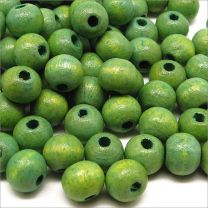 Perles en Bois 8mm Vert-Jaune 