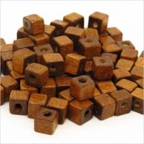 Perles Cubes en Bois 6mm Marron