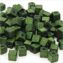 Perles Cubes en Bois 6mm Marron foncé