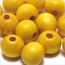 Perles en Bois 10mm Jaune