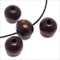 Perles en Bois 10mm Marron foncé