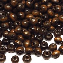 Perles en Bois d'érable 6mm Marron Foncé