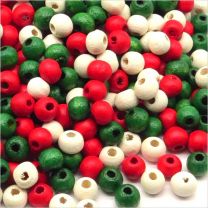 Lot de Perles en Bois 6mm Mélange Tricolore Italie