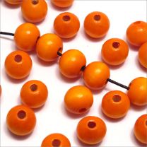 Perles en Bois 10mm Orange