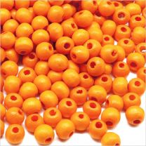 Perles Ronde en Bois d'érable 6mm Orange