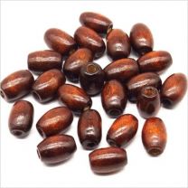 Perles Ovales en Bois Marron foncé