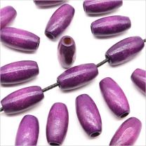 Perles Ovales en Bois Violet