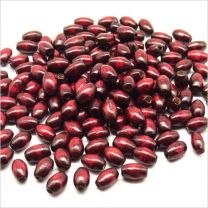 Perles Ovales en Bois 8x5mm Rouge Bordeaux