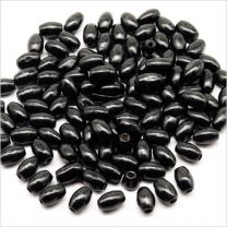 Perles Ovales en Bois 8x5mm Noir 