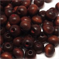 Perles Rondes en Bois 8mm Rouge-Brun