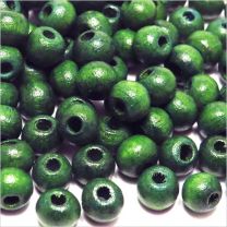 Perles Ronde en Bois 6mm Vert foncé