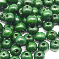 Perles en Bois 10mm Vert foncé - Lot de 40 perles