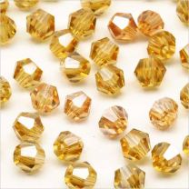 Perles Tchèque Toupies en Cristal 4mm Topaze Clair