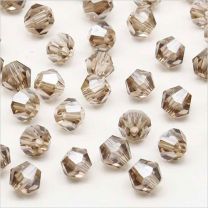 Perles Tchèque Toupies en Cristal 4mm Black Diamond