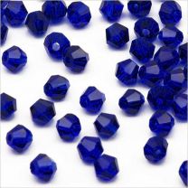 Perles Tchèque Toupies en Cristal 4mm Bleu