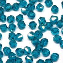 Perles Tchèque Toupies en Cristal 4mm Bleu