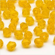 Perles Tchèque Toupies en Cristal 4mm Jaune