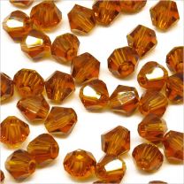 Perles Toupies en Cristal 4mm Topaze - Lot de 40 pcs